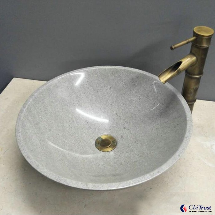 Cinderella grey marble stone basin